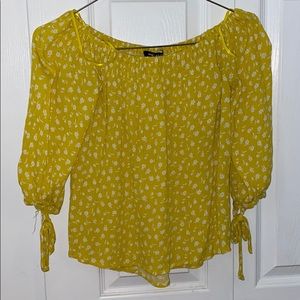 Yellow off the shoulder blouse